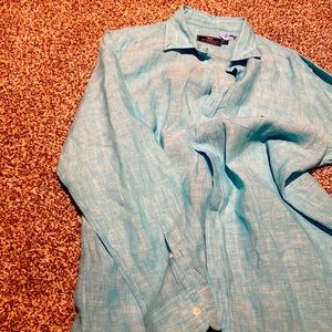Blue button up dress shirt